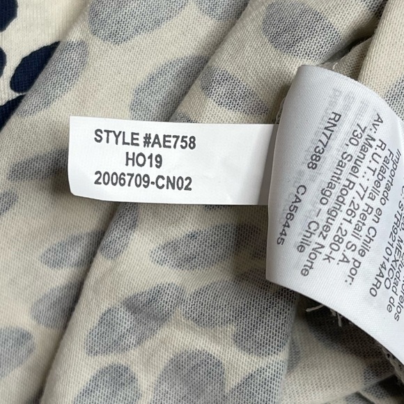 J.Crew Wavy Dots Turtleneck Long Sleeve Top Navy & White Abstract Print XXS - Picture 9 of 10